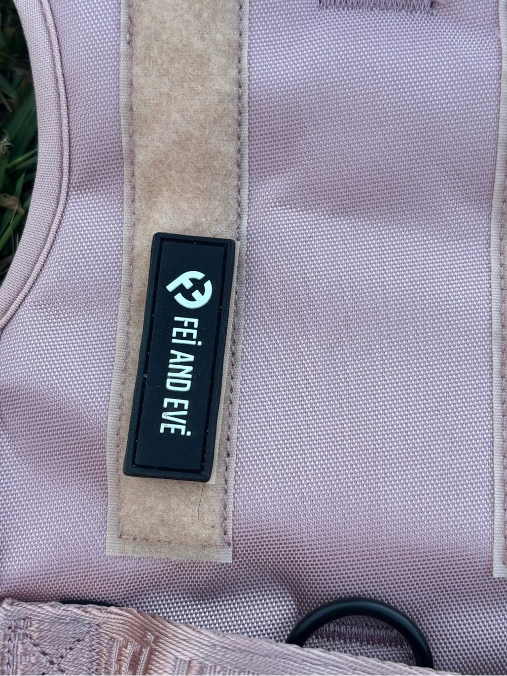 Fei and Eve Large Pink Classic Dog Harness with Velcro for patches